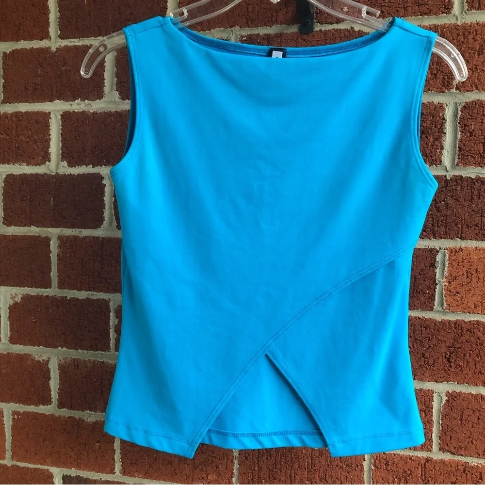 Forever 21 blue top w/belly button cut out Size L —#086 - Picture 1 of 13